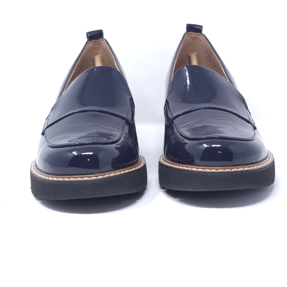 Naturalizer Darry Navy Patent Leather Loafers 6.5W Wide Comfort Shoes - Picture 3 of 12